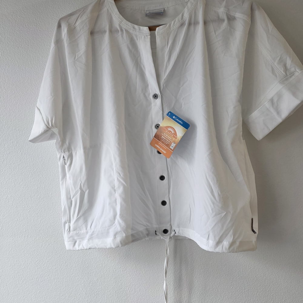 Lightweight White Button-Front Women’s Blouse NWT - image 1